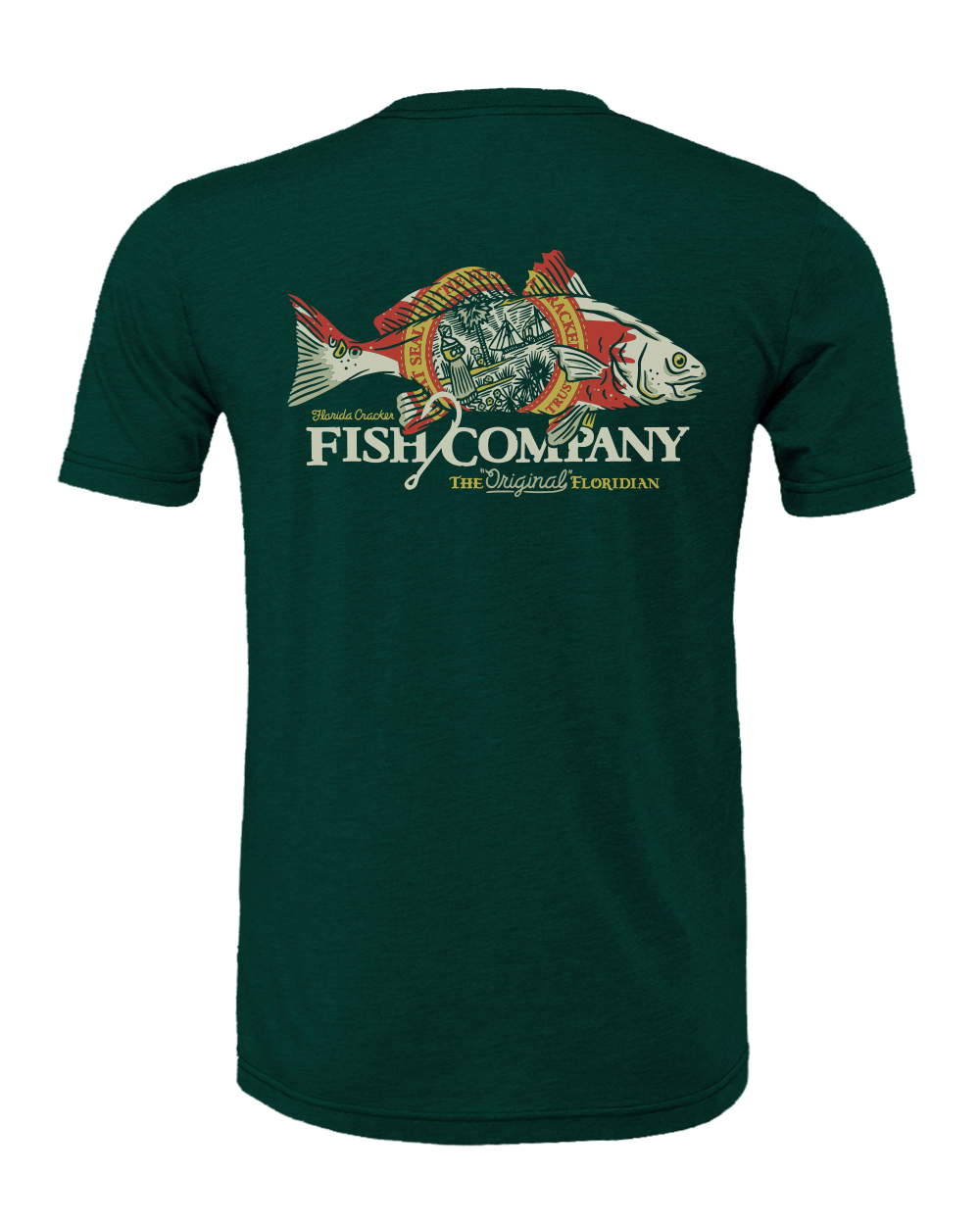 LIMITED FISH REDFISH SHIRT S/S - HEATHER EMERALD