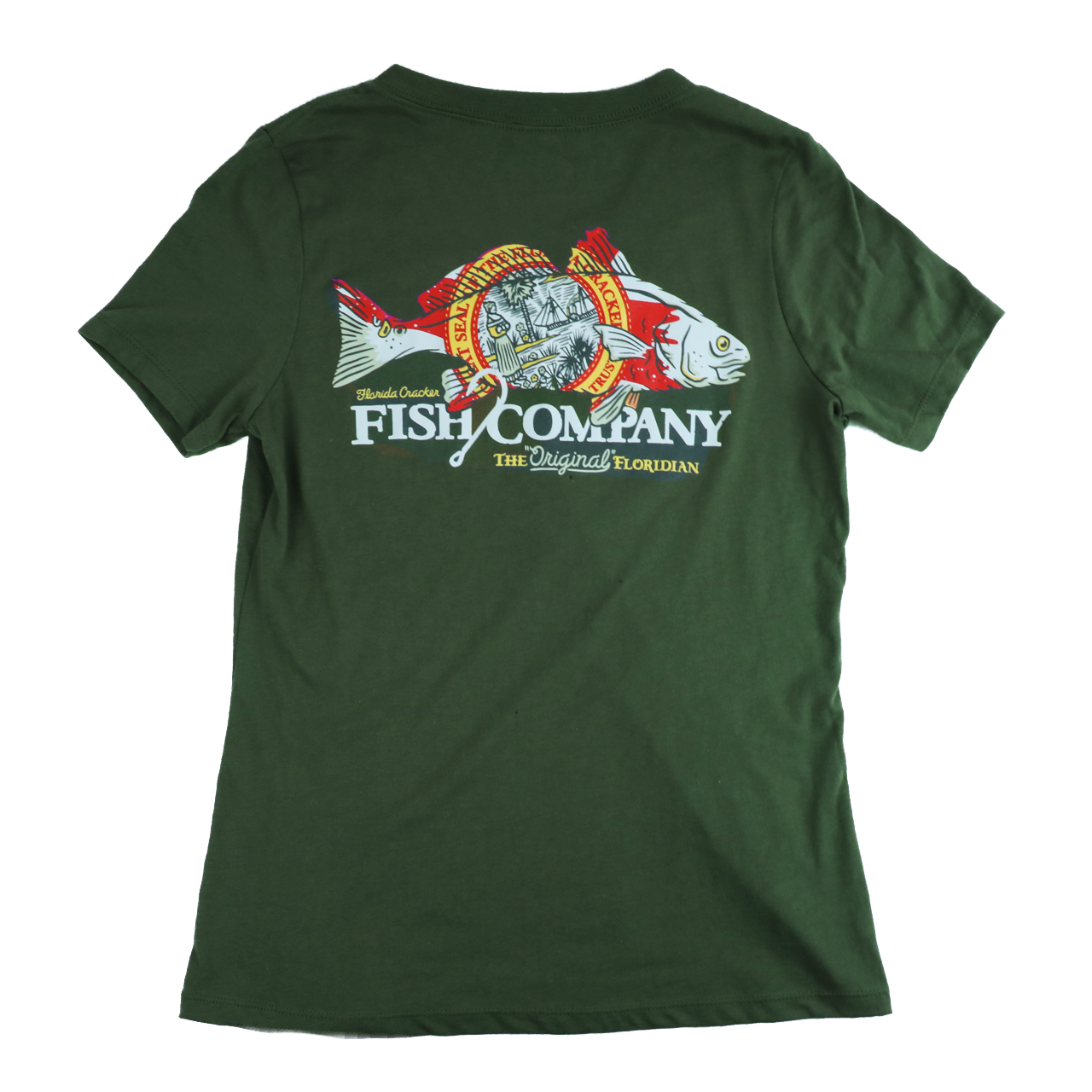 LIMITED FISH REDFISH V-NECK SHIRT - MILITARY GREEN