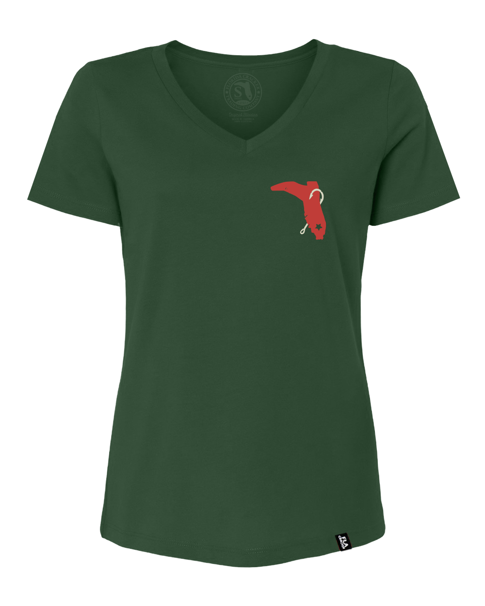 LIMITED FISH REDFISH V-NECK SHIRT - MILITARY GREEN