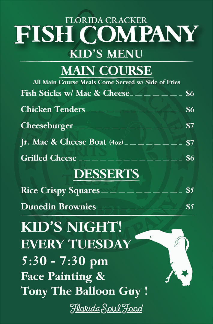 Our Menu Florida Cracker Fish Company