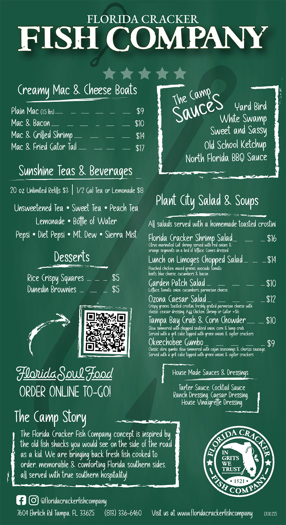 Our Menu Florida Cracker Fish Company