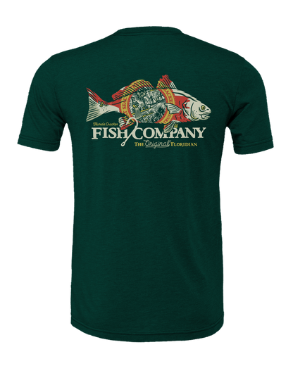 LIMITED FISH REDFISH SHIRT S/S - HEATHER EMERALD