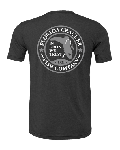 FISH CO SHIRT S/S - DARK GRAY HEATHER – Florida Cracker Fish Company