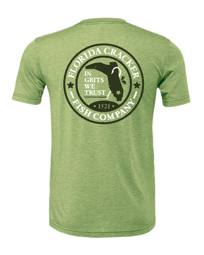FISH CO V-NECK SHIRT - HEATHER GREEN