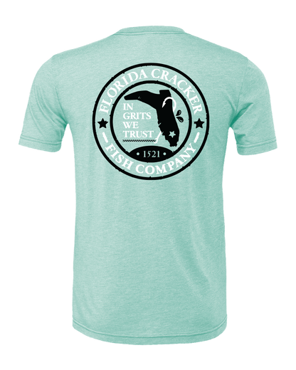 FISH CO SHIRT S/S - HEATHER PRISM MINT