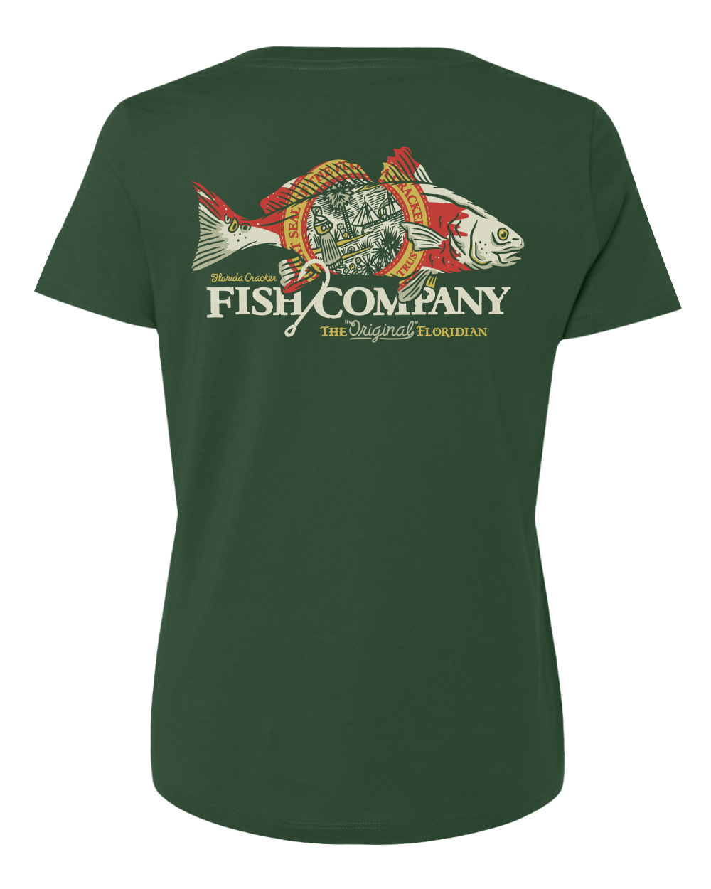 LIMITED FISH REDFISH V-NECK SHIRT - MILITARY GREEN